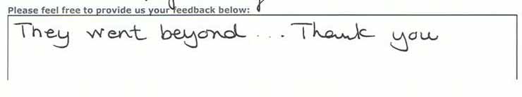 They went beyond...Thank you